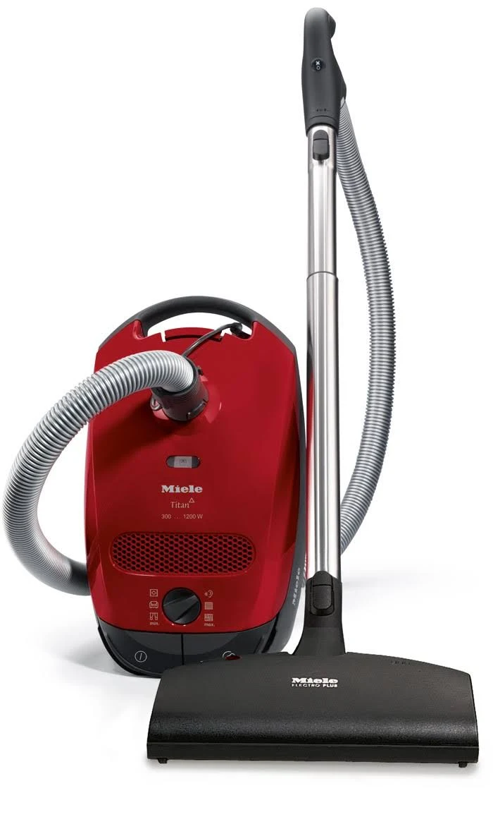 Miele Classic C1 Titan Canister Vacuum - AirClean/HEPA - Mango Red