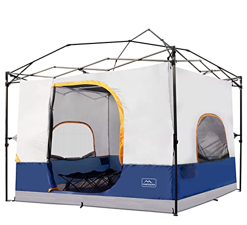 KAMPKEEPER Camping Inner Tent for Pop Up CanopyFully Vented Roof, Converts 10'x10' Straight Leg Canopy into Camping TentKhaki