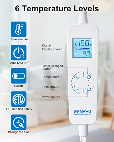 RENPHO Heating Pad for Back Pain Relief, FSA HSA Eligible, Birthday Gifts for Women Men Mom Dad, Electric Weighted Heat Pad for Neck and Shoulders