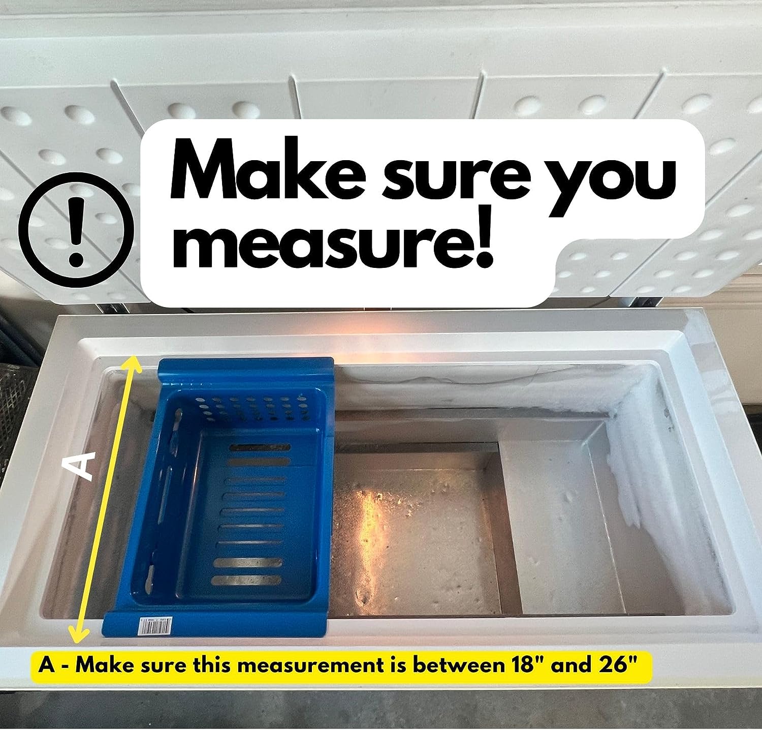 Large Universal Expandable Chest Freezer Basket. Heavy Duty Organizer For 15+ Cu Ft Deep Freezers. PLEASE MEASURE BEFORE ORDERING. Now With Basket