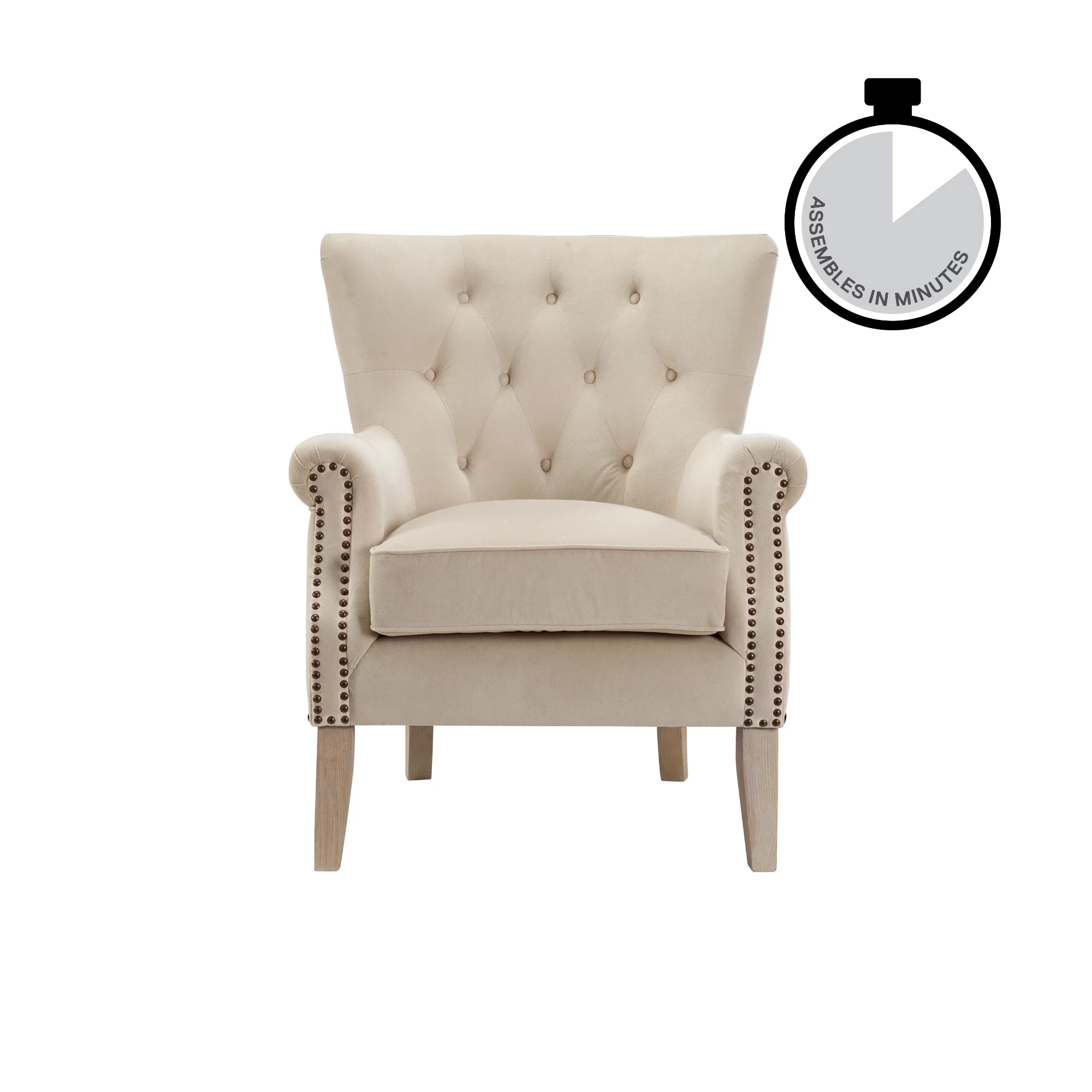Better Homes & Gardens Accent Chair, Living Room & Home Office, Beige