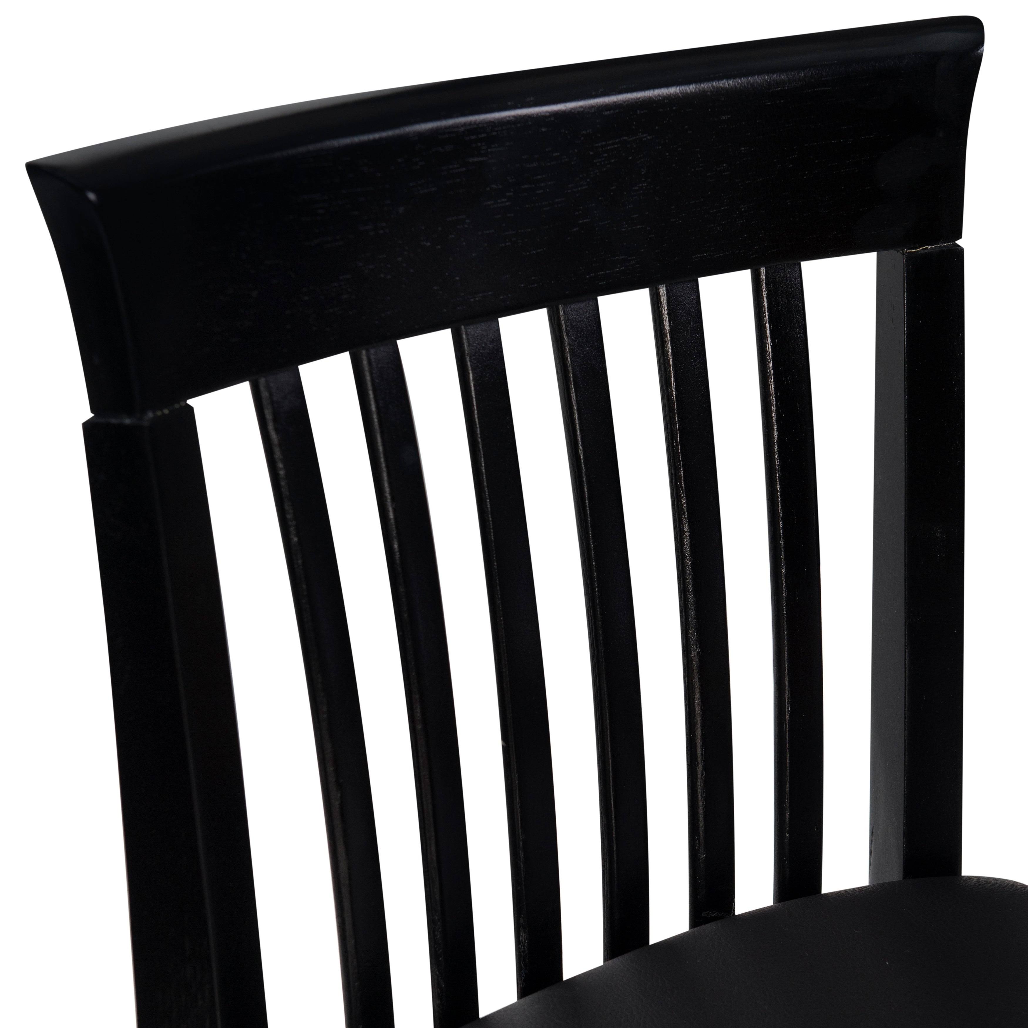 Linon Piedmont Black Slat Back Bar Stool