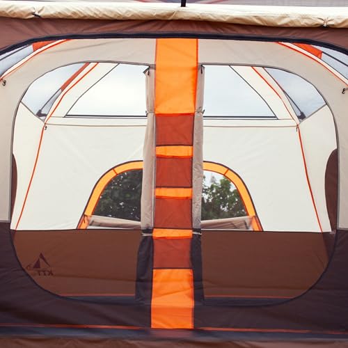 KTT Extra Large Tent 10-12-14 Person(Style-B),Family Cabin Tents,2 Rooms,3 Doors and 3 Windows with Mesh,Straight Wall,Waterproof,Double Layer
