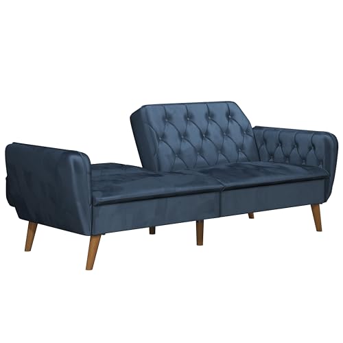 Novogratz Tallulah Memory Foam Futon, Convertible Couch, Camel Faux Leather