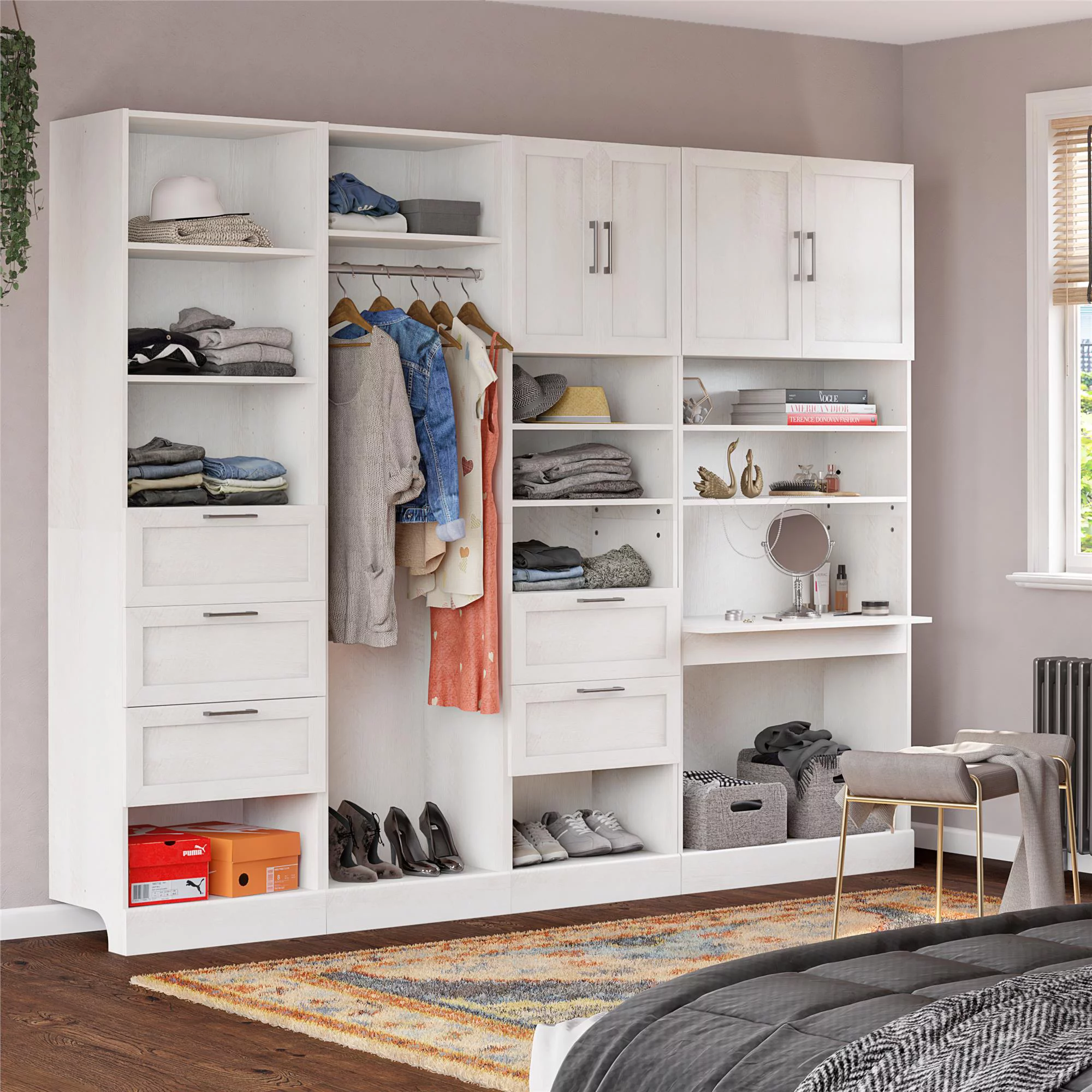 Systembuild Evolution Elba 2 Door 2 Drawer Modular Closet Unit, Ivory Oak