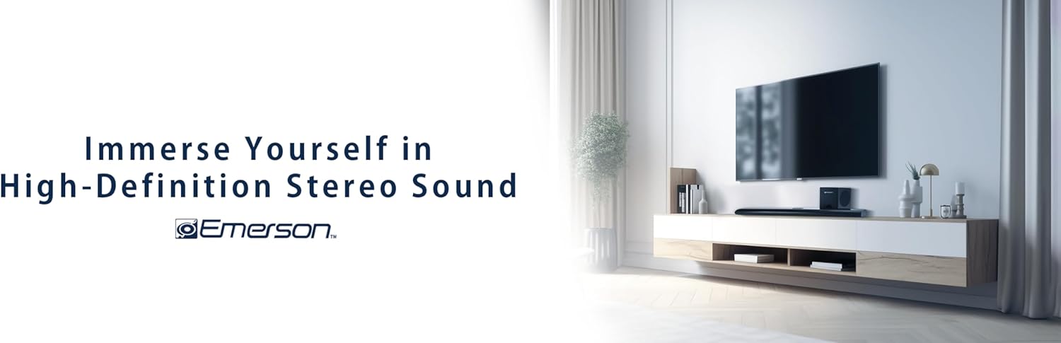 Emerson EHS-2050 37-inch Bluetooth Soundbar with Subwoofer and Remote Control