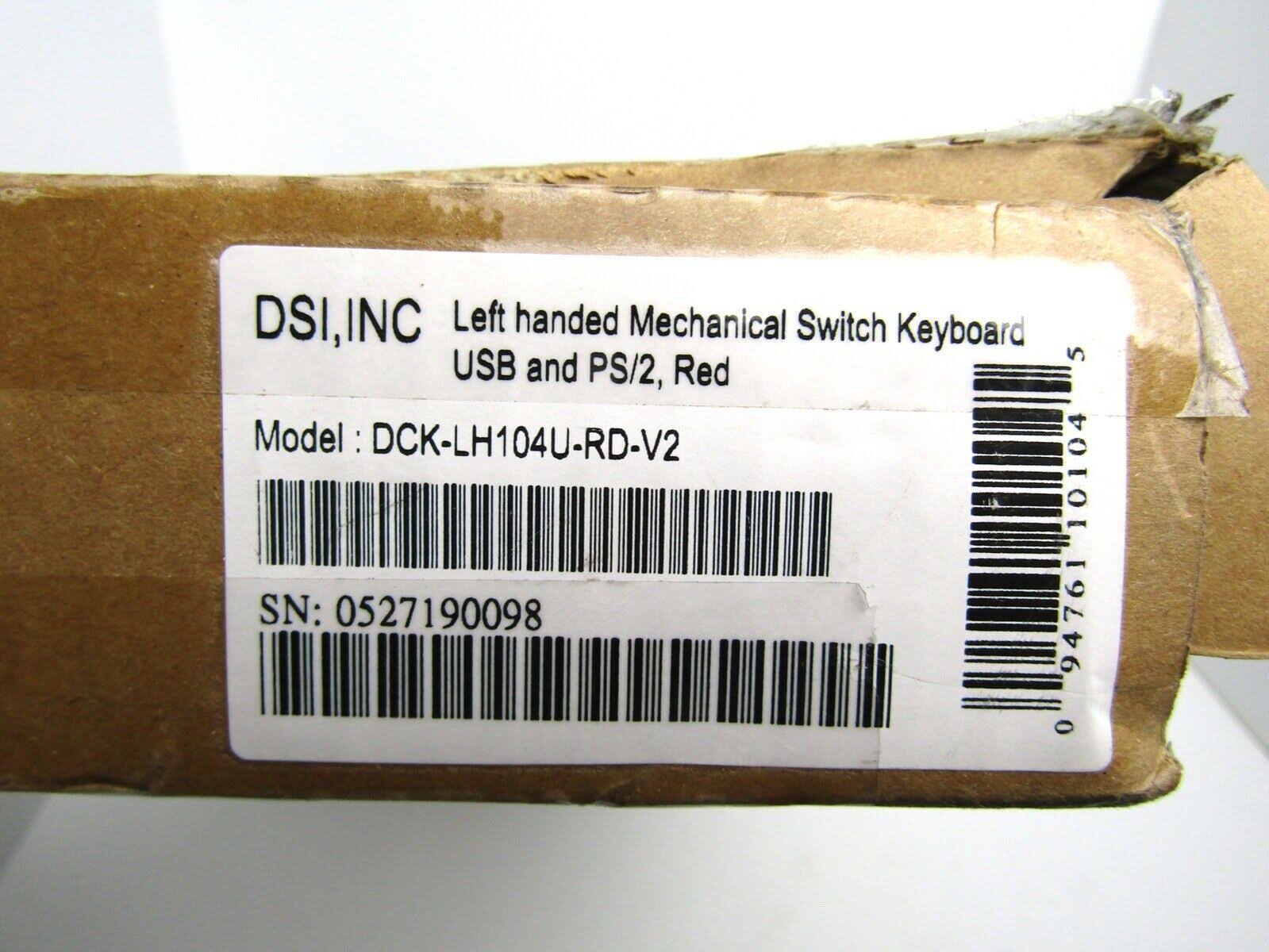 DSI Left Handed Wired Mechanical Keyboard with Cherry Red Switches