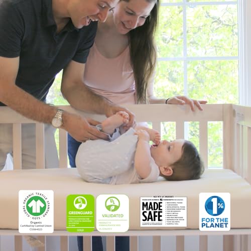 Naturepedic Organic Baby Crib Mattress - Lightweight Infant & Toddler Mattress - Waterproof Baby Bed Mattress for Crib