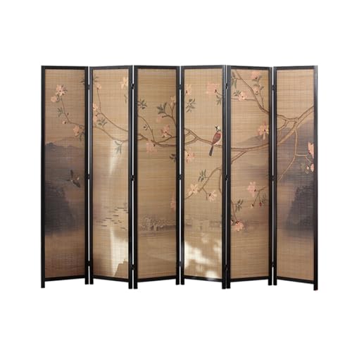 Japanese Screen Room Divider 6 Panels, Folding Portable Screen, Home/Office/Changing Roomstanding Privacy Screen