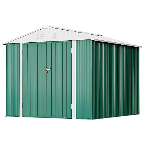 Greesum 5×3 FT Outdoor Storage Shed, Metal Storaged Sheds Without Floor, Tool Sheds with Lockable Doors and Sloping Roof for Garden, Patio, Backyard