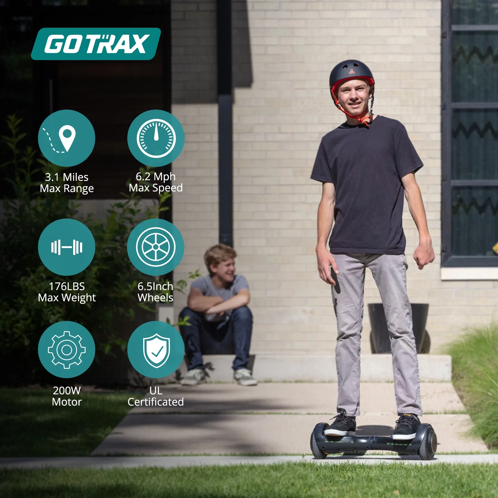 GOTRAX FX3 Hoverboard for Kids Adults 200W Motor 6.5" LED Wheels 6.2mph Top Speed, Pink