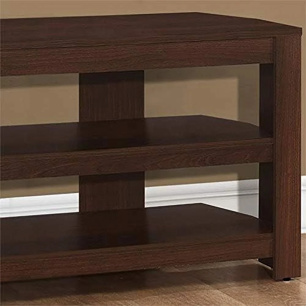 TJBOLIFE 42" Contemporary Wooden Open Corner TV Stand Console in Cherry