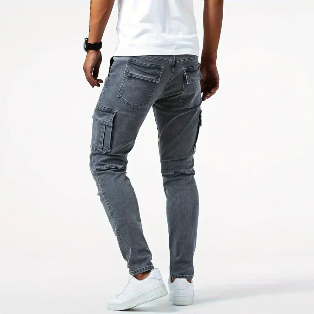 Gavin™ | Elastic Cargo Denim Pants
