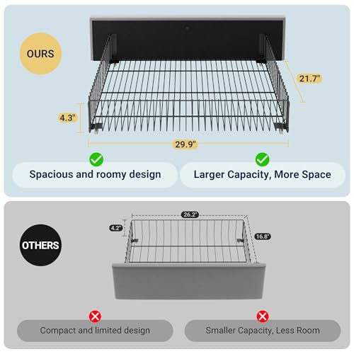 Allewie Modern Full Size Platform Bed Frame with 4 Storage Drawers and Velvet Upholstered Headboard, Wooden Slats Support