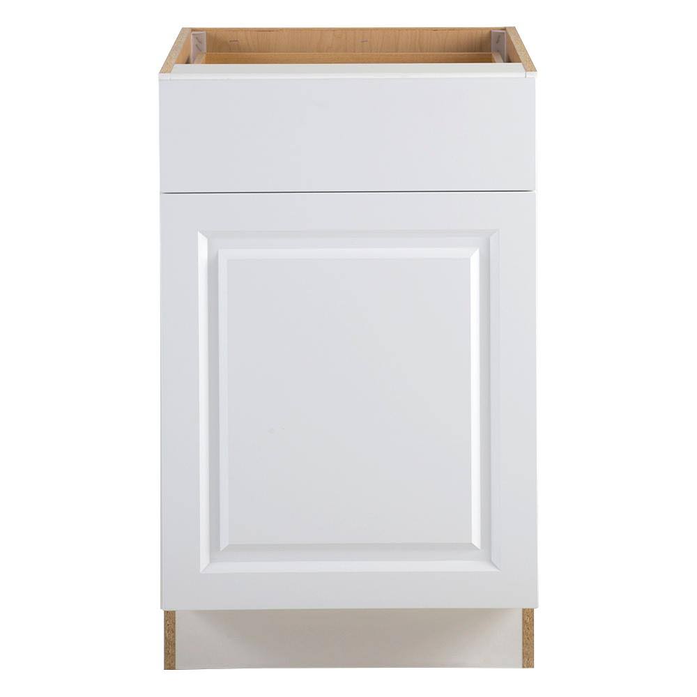 Hampton Bay Benton Assembled 21x34.5x24 in. Base Cabinet with Soft Close Full Extension Drawer in White BT2135B-WH