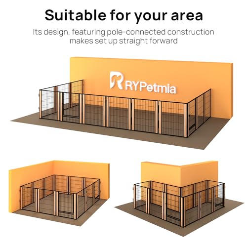 Heavy Duty Dog Playpen 32 Inch Height - Indoor Outdoor Pet Fence Enclosure for Medium and Small Dogs
