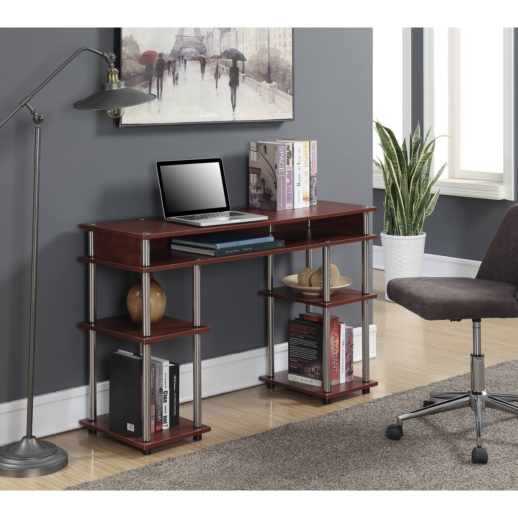 Porch u0026 den Japonica No Tools Student Desk - Ice White