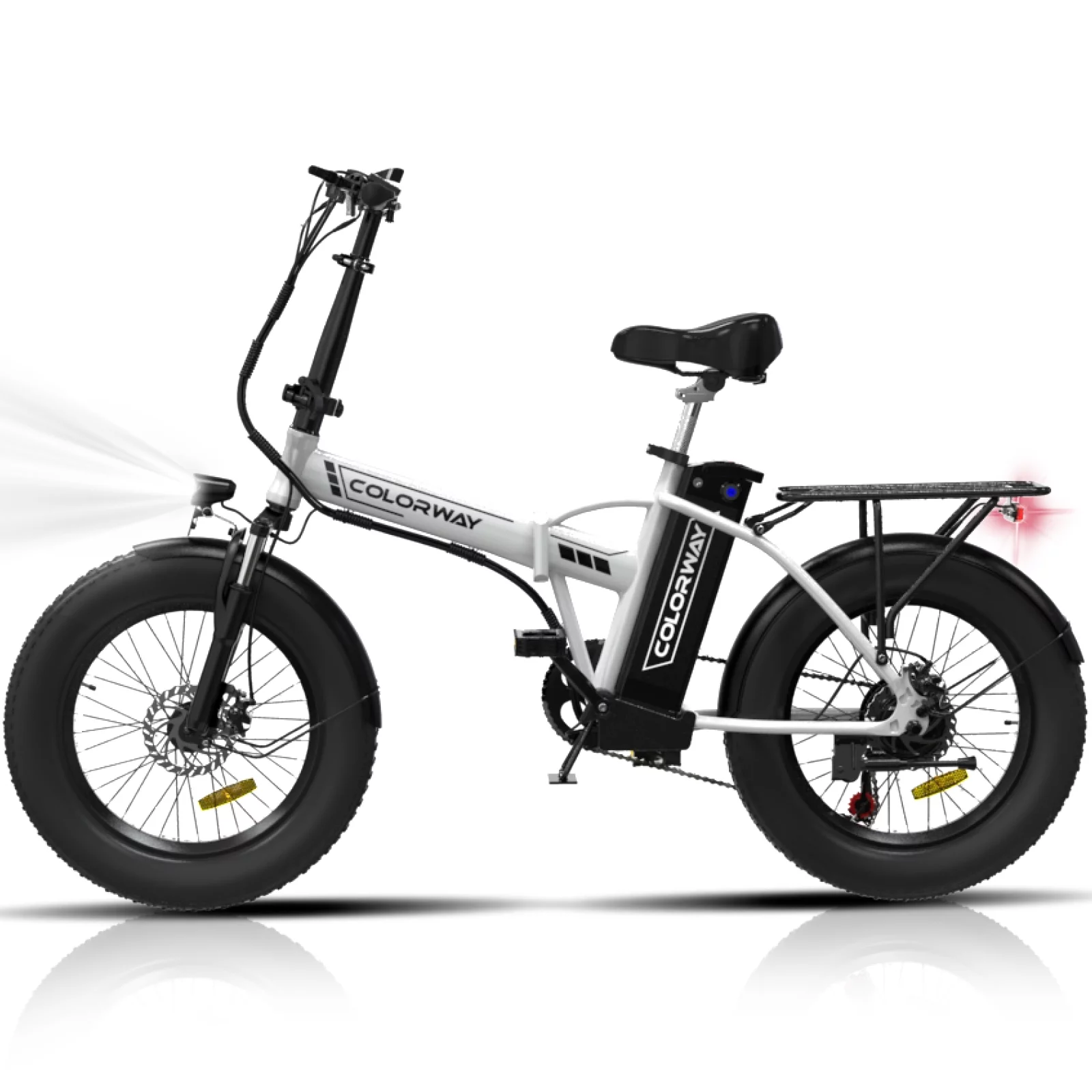 COLORWAY 20鈥漍3.0 Fat Tire Electric bicycles, Foldable Mountain Snow Beach Electric bike ebike with 500W/36V/12Ah Battery, Shimano 7-Speed e bicycle