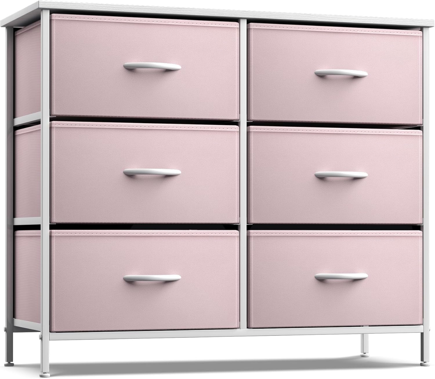 Sorbus Kids Dresser with 6 Drawers and 2 Drawer Nightstand Bundle - Matching Furniture Set - Storage Unit Organizer Chests for Clothing - Bedroom