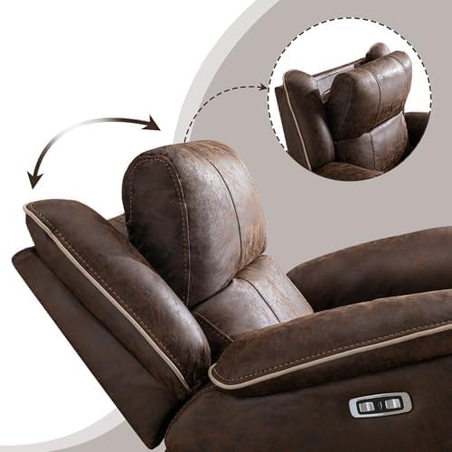Phoenix Home Dual Motor Power Lift Chair for Elderly, Lift Chairs with Massage and Heat, Leather Electric Chairs for Adults, Recliner Chair with USB