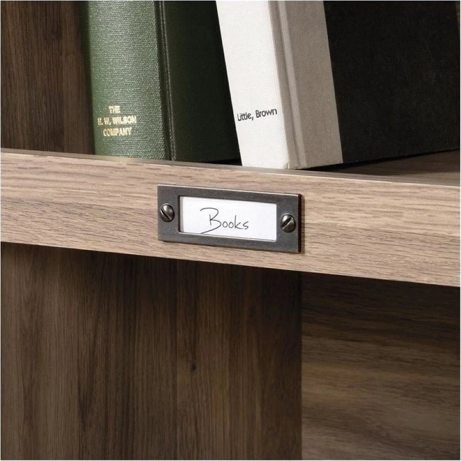 Bowery Hill Salt Oak Short Bookcase with Cubbyhole Storage, 53.15"W x 12.12"D x 47.5"H