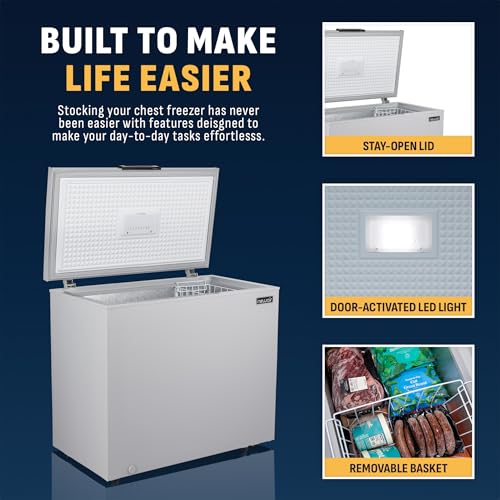 Newair 13.8 cu. ft. Upright Freezer, Fridge Freezer Convertible, Garage Ready Refrigerator, Frost Free Freezer with Door Alarm, Stand up Deep Freezer