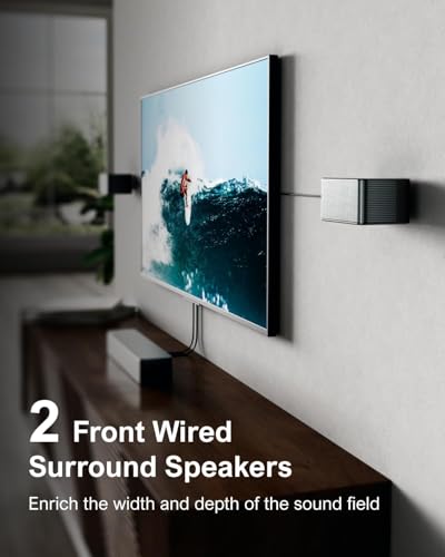 ULTIMEA 7.1 Surround Sound System for TV with Dolby Atmos, 460W Sound Bar for TV with 6.5" Subwoofer, APP Control, 4 Wired Surround Speakers