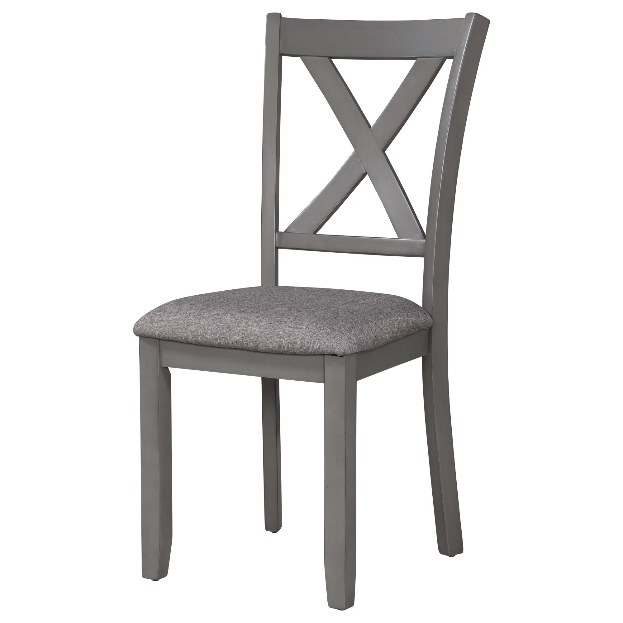 6-Piece Kitchen Dining Table Set Wooden Rectangular Dining Table, 4 Fabric Chairs and Bench Family Furniture