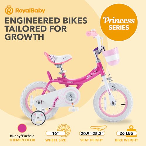 Royalbaby Princess Girls Kids Bike 12 14 16 18 20 Inch Children Bicycle with Basket for Age 3-12 Years