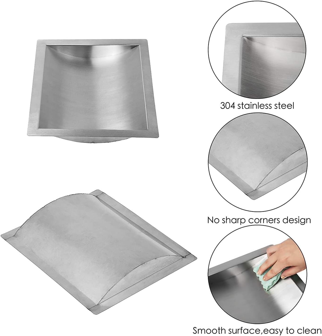APWONE Drop-in Deal Tray 304 Stainless Steel Cash Register Tray 10 Length x 8 Width x 1.6 Depth for Bank, Hospital, Gas Stations
