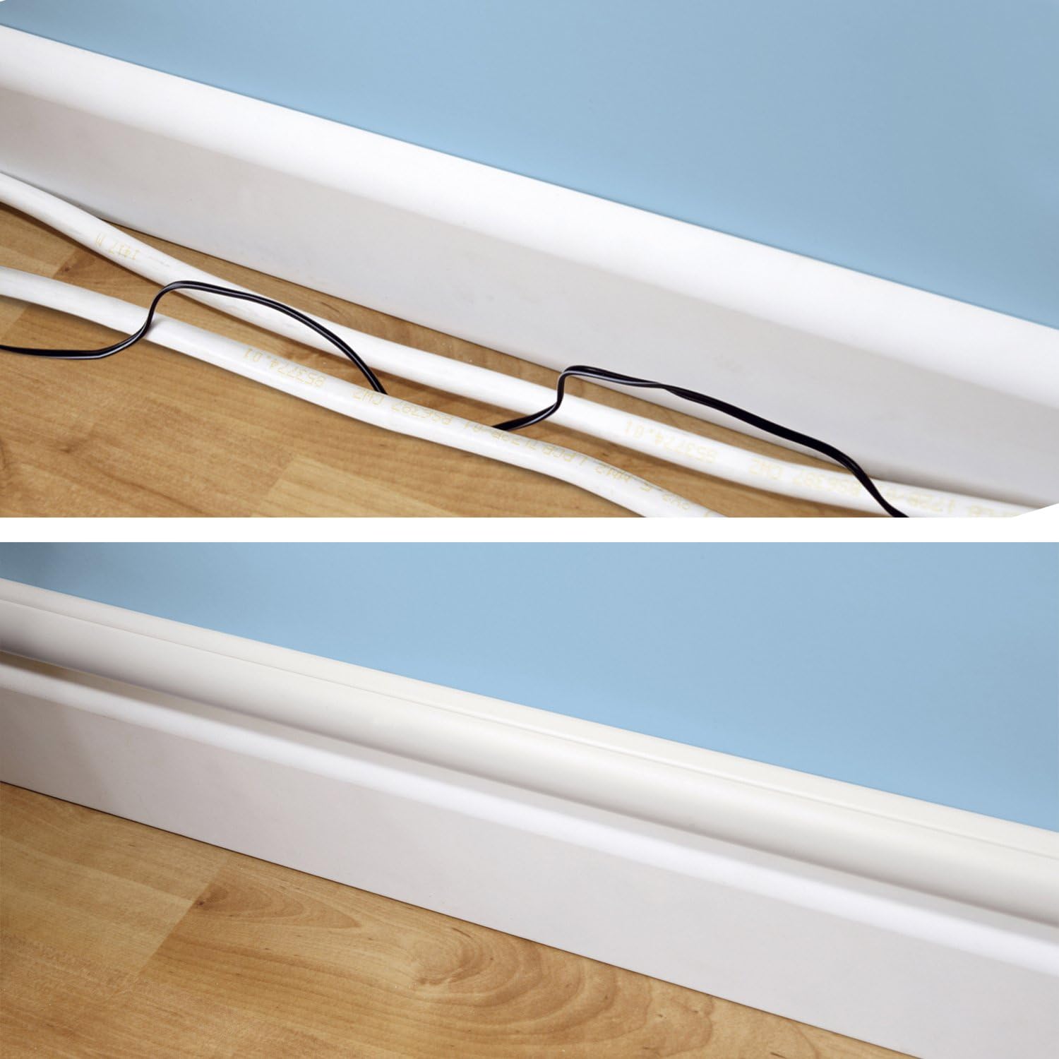 D-Line White Cable Raceway On-Wall Cord Cover, 39 Inch Medium Paintable Channel to Hide and Conceal Cords, Cables, or Wires