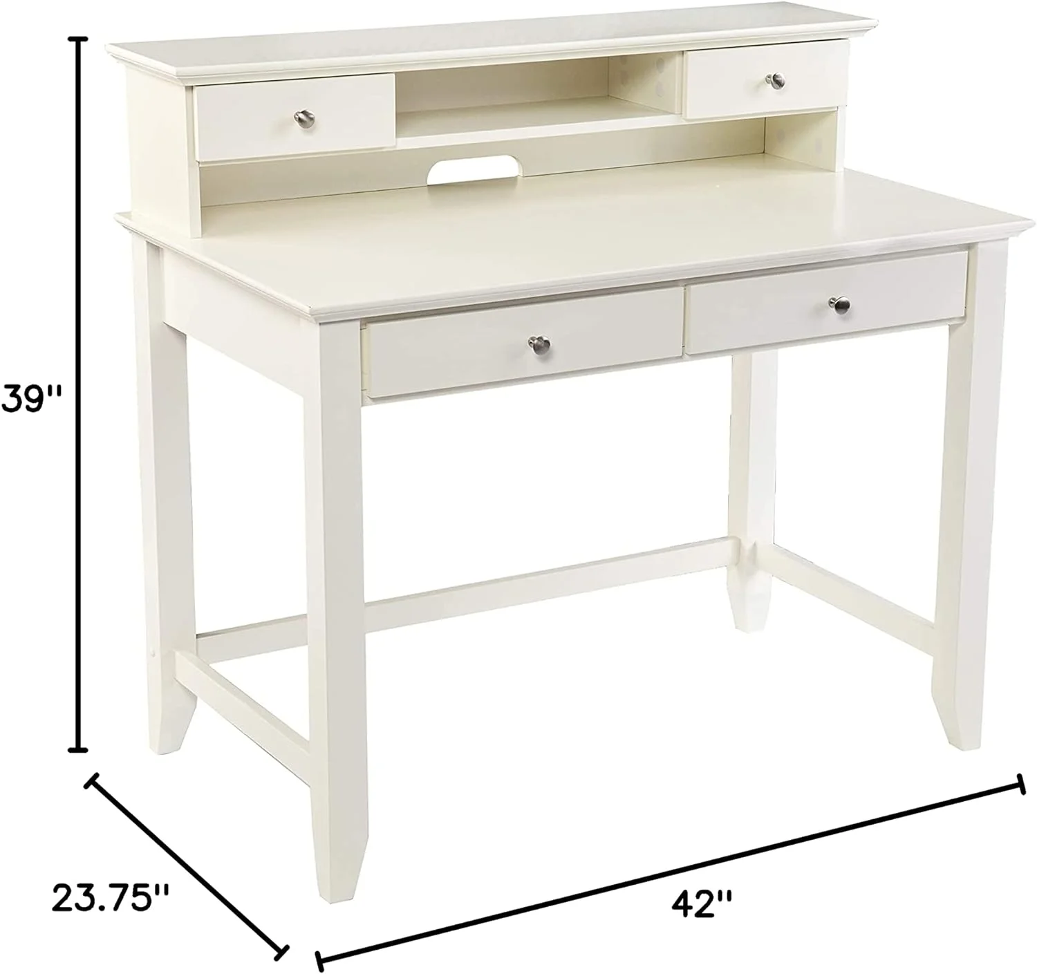 Barberry W/Storage Secretary Desk, White