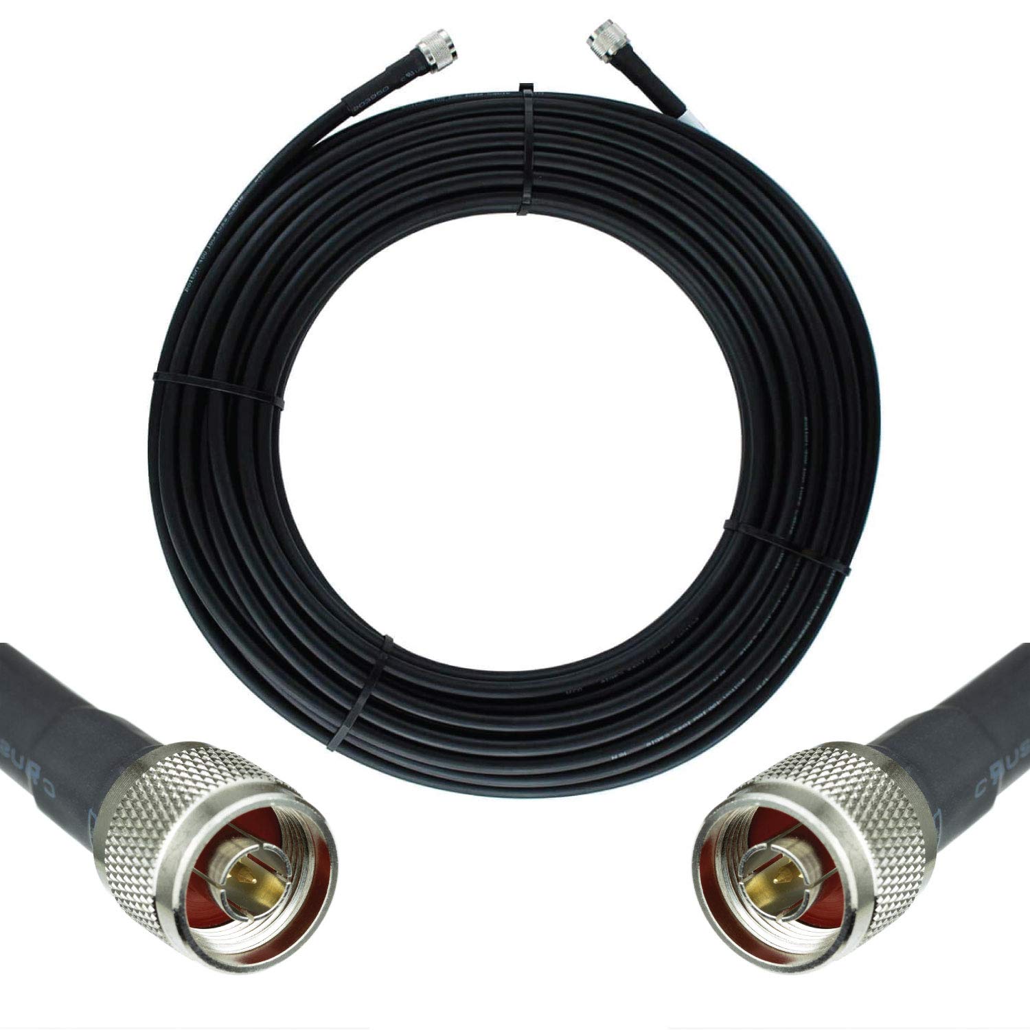 Bolton400 Cable - LMR®400 Equivalent Coaxial Cable 50ft - Heavy Duty Ultra Low Loss Coax Cable 50ohm - N Male to N Male - 50 Feet Black