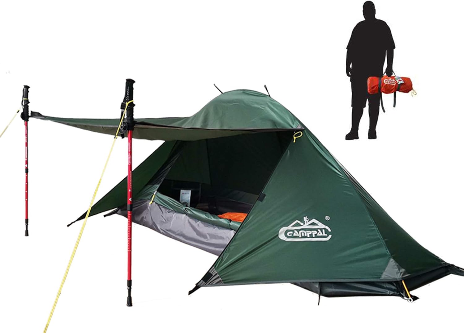camppal 1 Person Tent Backpacking Camping Hiking Mountain Hunting Tent Lightweight and Waterproof for 4 Season Extreme Space Saving Single Bracket
