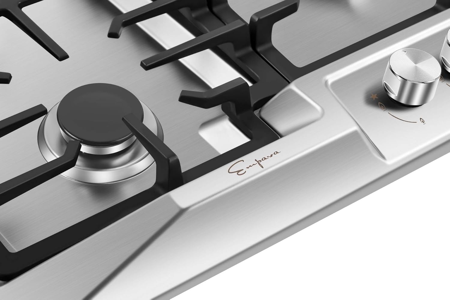 Empava Electric Stove Induction Cooktop Vertical with 2 Burners in Black Vitro Ceramic Smooth Surface Glass 120V, 12 Inch