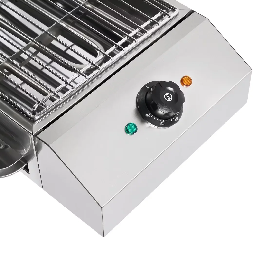 TFCFL Portable Electric Grill Stainless Steel Barbecue BBQ Cooking Griddle Smokeless