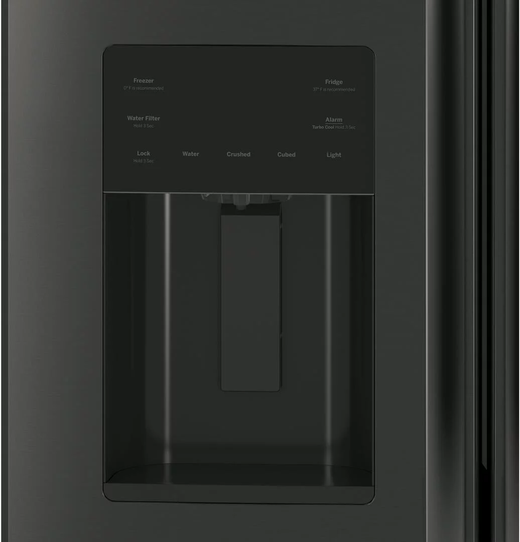 "GE Black Stainless Steel GYE18JBLTS 33"""" Counter Depth French Door Refrigerator with 17.5 cu. ft. Capacity"