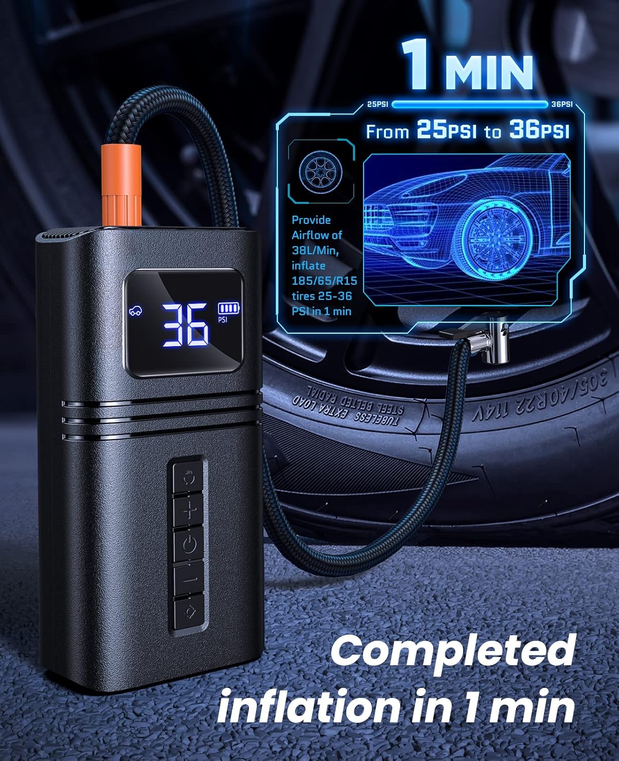 RYSEAB Tire Inflator Portable Air Compressor for Car Tire