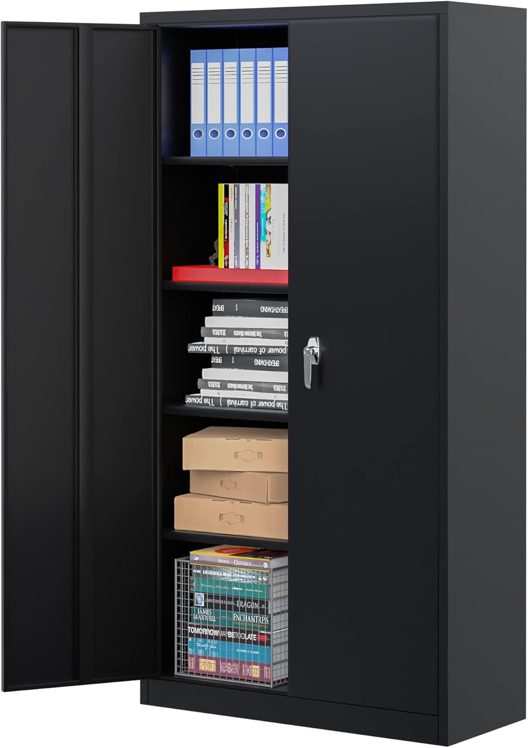 Garage Storage Cabinet, Metal Cabinet,Garage Cabinets, Metal Storage Cabinet with Doors and Shelves