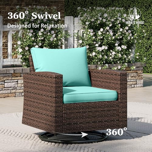 HERA'S HOUSE Patio Furniture Set with 56" Fire Pit Table, Outdoor Patio Conversation Sets