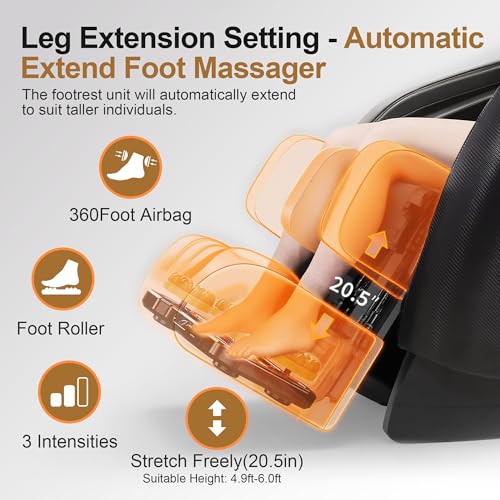 2025 Massage Chair Full Body - Zero Gravity Massage Chair for Back Fatigue with 10 Fixed Rollers, Footrest, Heating, Airbag Massager, Bluetooth