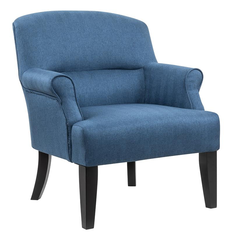 HomeFare Welt Trim Accent Arm Chair in Denim Blue