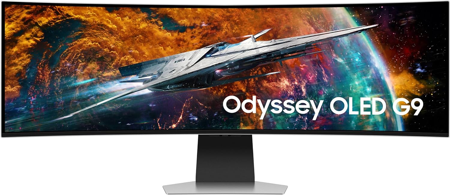 SAMSUNG Odyssey OLED G9 Curved Gaming Monitor - 49" Dual QHD (5120 x 1440) OLED - 240Hz Refresh Rate - 32: 9-0.03ms GTG - HDR10+ - 1,000,000:1