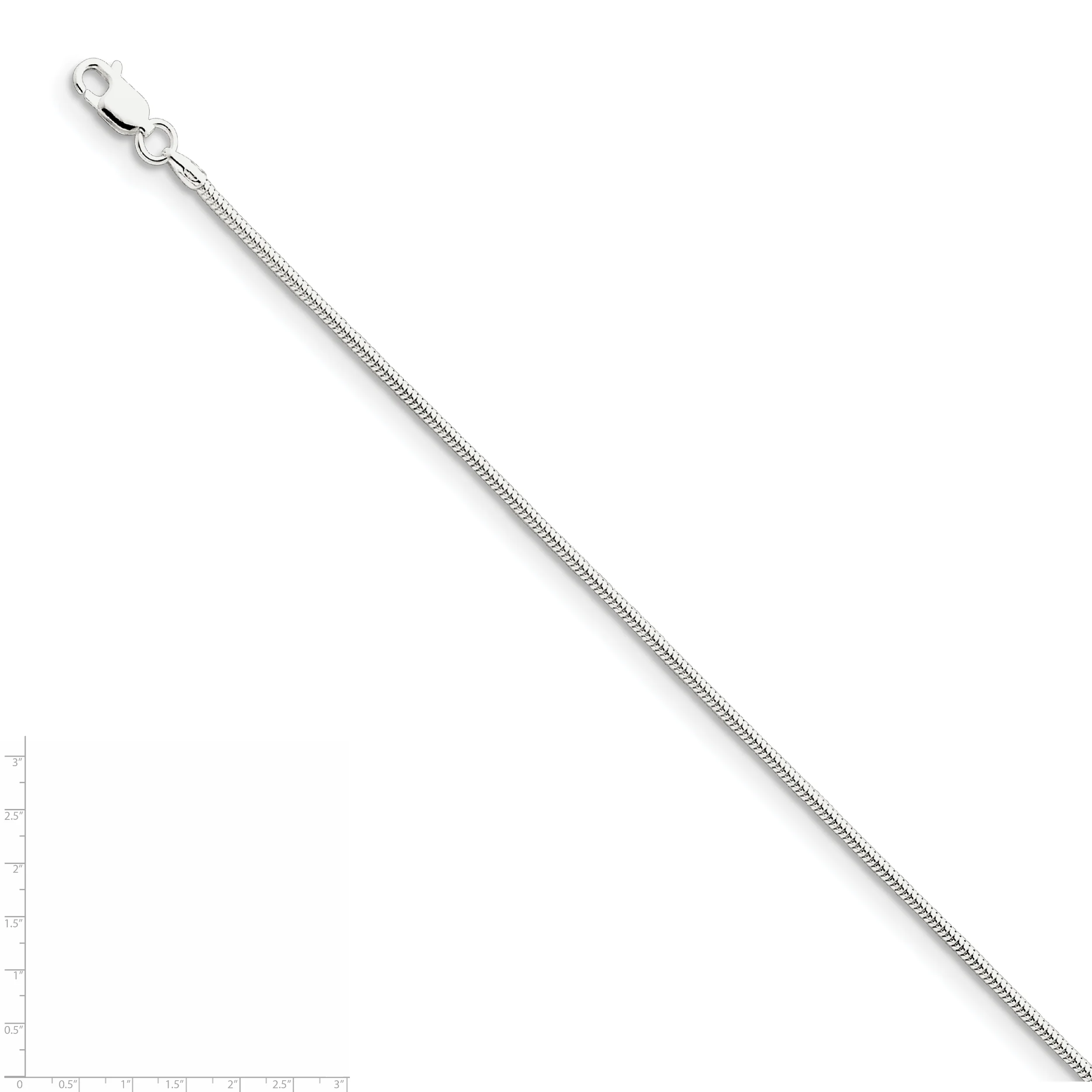 Primal Silver Sterling Silver 1.6mm Round Snake Chain