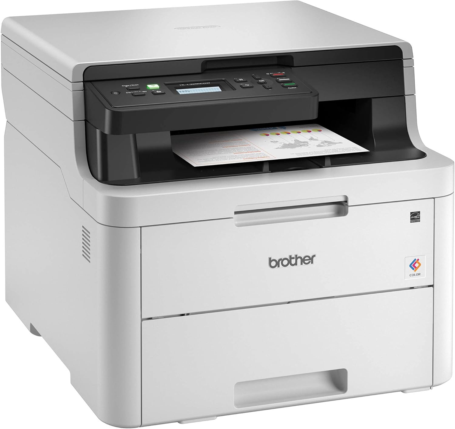 Brother HL-L3290CDW Compact Digital LED Color All-in-One Printer for Home Office with Convenient Flatbed Copy & Scan, Plus Wireless Duplex Printing