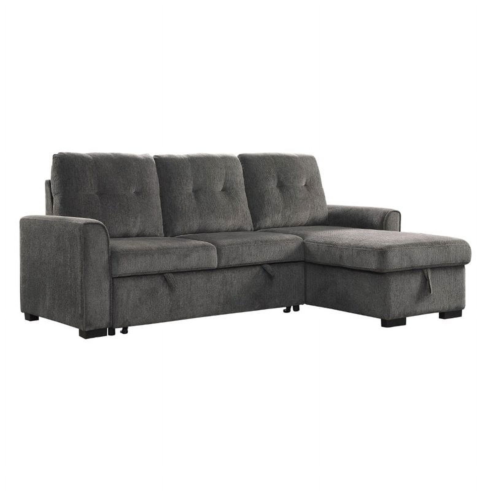 Bowery Hill Modern / Contemporary Reversible Sectional in Dark Gray Finish
