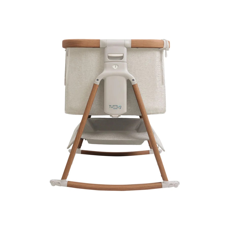 CoZee Air Bedside Crib – Scandinavian Walnut/ Ecru