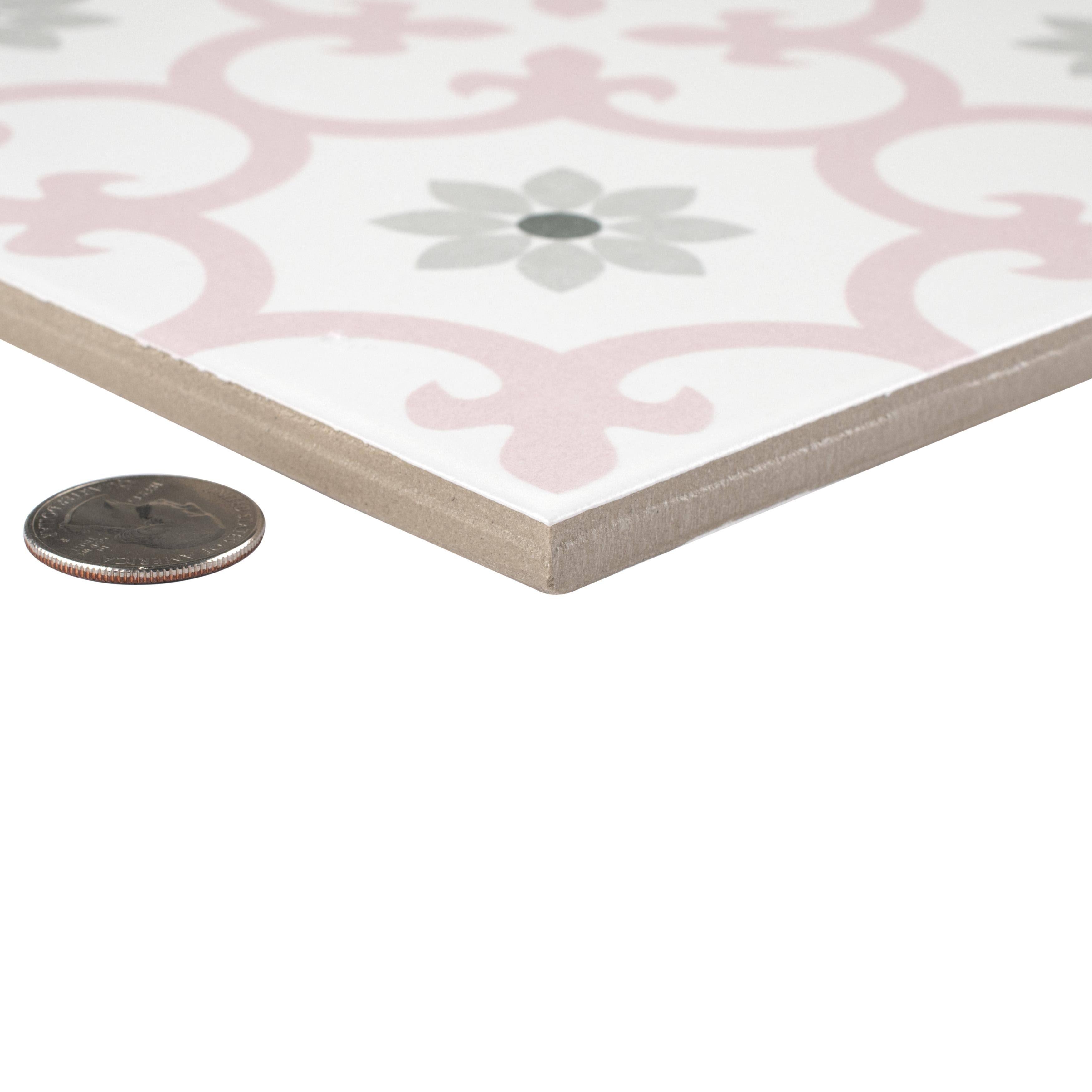 Affinity Tile FCD10 Arte Loire - 10x22 Square Encaustic Floor and Wall Tile - Textured Visual - Sold by Carton (11.11 SF/Carton)