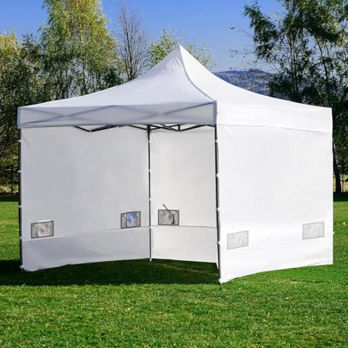 SANWAY 10x10 Pop Up Canopy Tent with Sidewalls x 4 &ndash; Easy Setup Canopy Tent, Waterproof, UV-Resistant