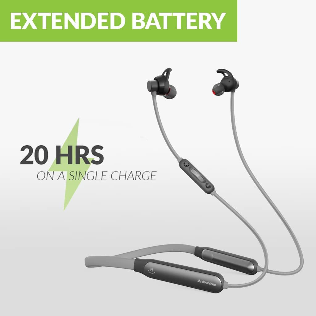 Avantree Neckband Bluetooth Headphones with Clear Dialogue Mode & Enhanced Volume, 20hrs Music Time, Wireless Earbuds, Support Low Latency